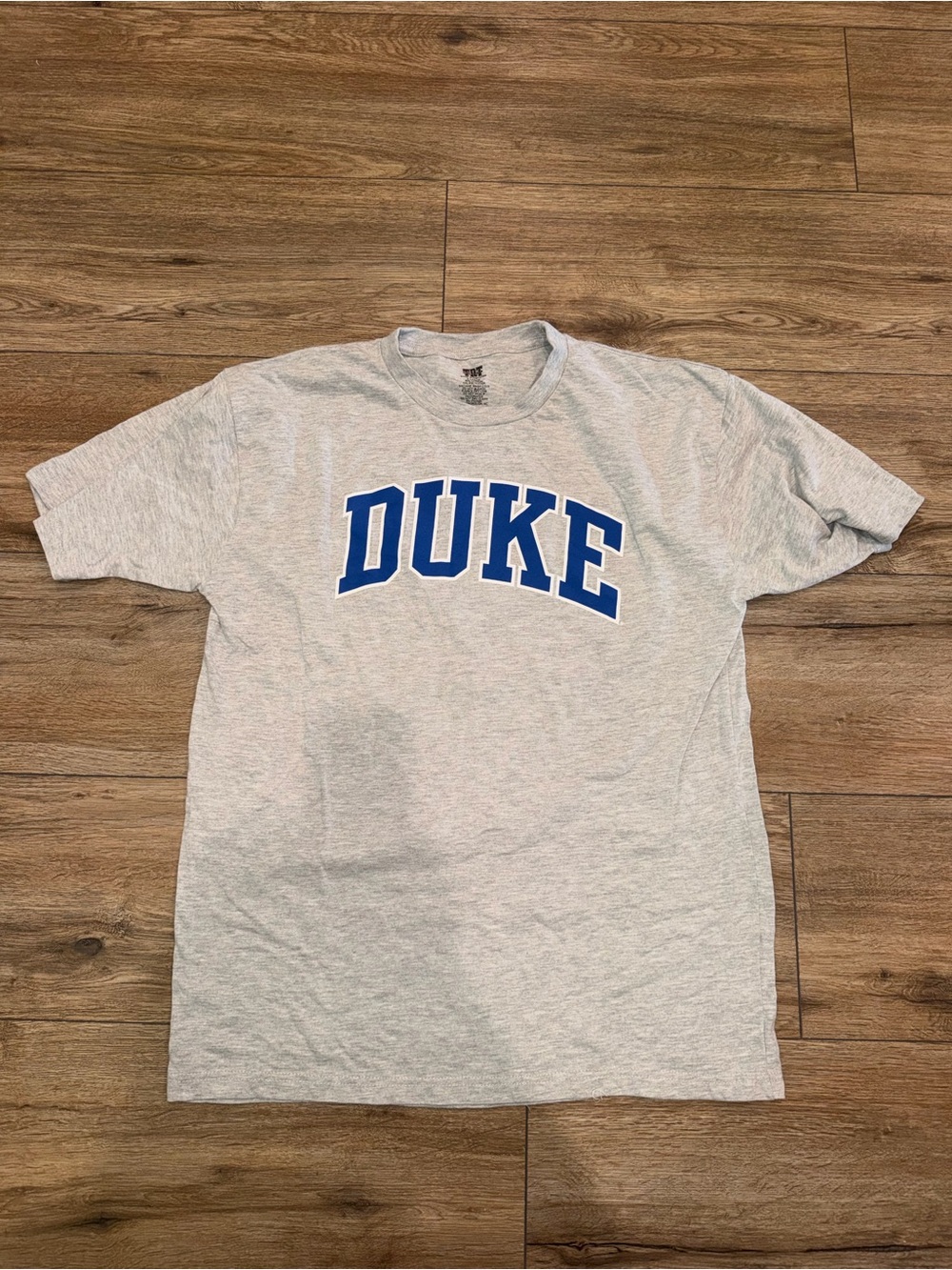 Duke Gray Short Sleeve Crewneck Tee with Blue Arch Logo